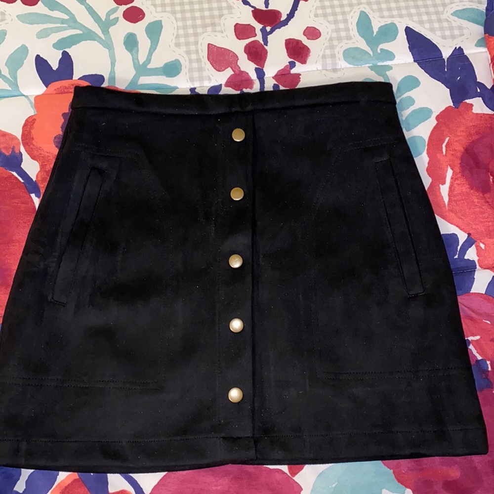 Black suede skirt